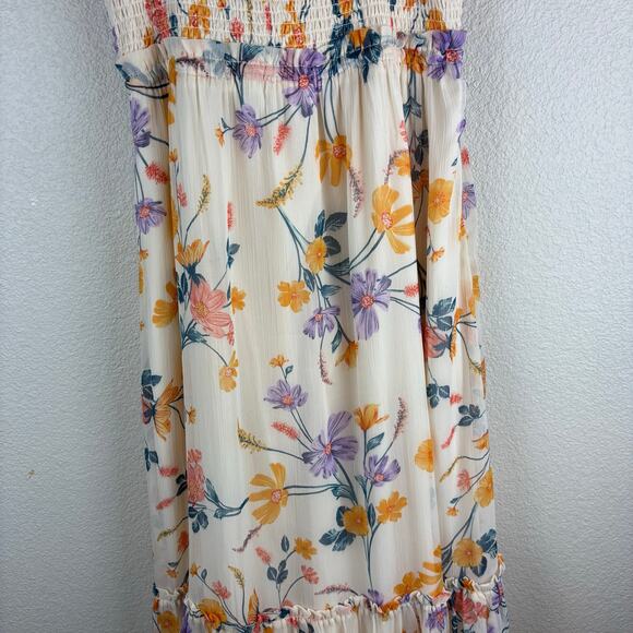 Patrons of Peace Peach Floral Sundress Maxi Length Size Small - Picture 4 of 8